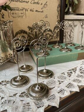Silver card holder classic traditional dining crafts photo holder